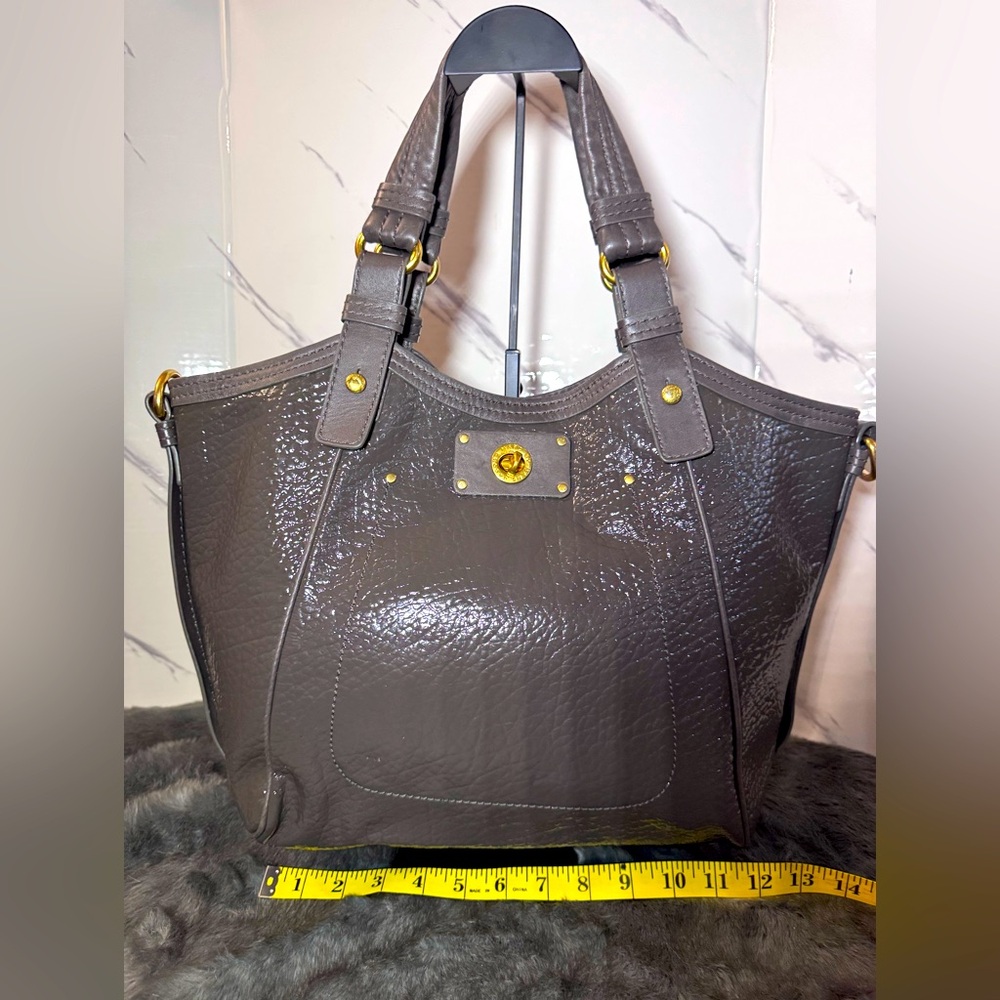 Marc Jacobs Grey Leather Tote Bag